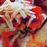 Pečená treska s paprikami a parmazánem