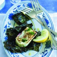 Halloumi pečený ve vinných listech