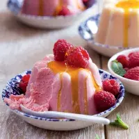 Jogurtovo-medové semifreddo s ovocem Jogurtovo-medové semifreddo s ovocem