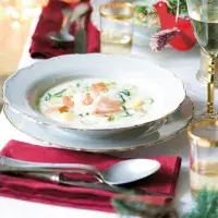 Krémová rybí polévka s krevetami