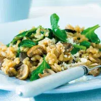 Rizoto s houbami a špenátem