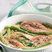 Kuře se zeleným chřestem a estragonem Kuře se zeleným chřestem a estragonem