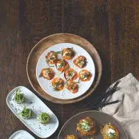 Batátové crostini s modrým sýrem Batátové crostini s modrým sýrem