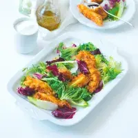 Smažený candát na salátu