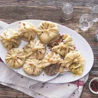 Gruzínské chinkali se třemi různými náplněmi