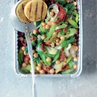 Cizrna s pórkem a sušenými rajčaty Cizrna s pórkem a sušenými rajčaty