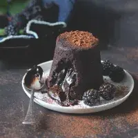 Čokoládový fondán s ostružinami