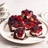 Cheesecake brownies s jahodami