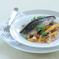 Grilované cukety s opečenou rybou Grilované cukety s opečenou rybou