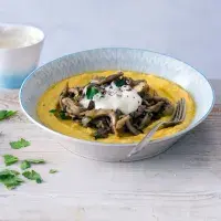 Hlívové ragú s krémovou polentou Hlívové ragú s krémovou polentou