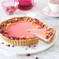 Koláč s panna cottou a limonádovým želé Koláč s panna cottou a limonádovým želé