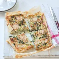 Koláč s pórkem a kozím sýrem