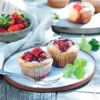  Medovo-jahodové muffiny