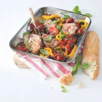 Pečené vepřové kotlety à la puttanesca