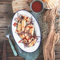 Pikantní olihně s japonskou BBQ omáčkou