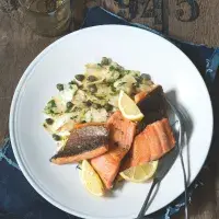 Pstruh lososový s teplým celerovým salátem