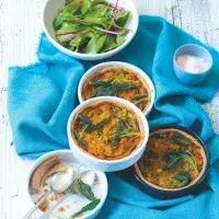 Quiche s dýní a listy červené řepy Quiche s dýní a listy červené řepy