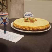 Limetkový cheesecake s bílou čokoládou a s vaflemi