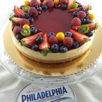 Citrónový cheesecake s malinovým želé z agaru Citrónový cheesecake s malinovým želé z agaru