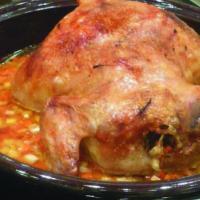 Kuře s nádivkou na pomerančích pečené v tajine 
