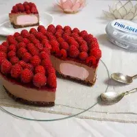 Čokocheesecake s malinami