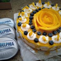 Nepečený mangovo-kokosový cheesecake Nepečený mangovo-kokosový cheesecake