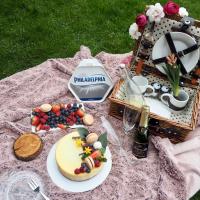 Luxusní levandulový cheesecake s borůvkami