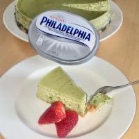 Matcha cheesecake s máslovými sušenkami