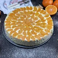 Piškotový dort s tvarohem a mandarinkami Piškotový dort s tvarohem a mandarinkami