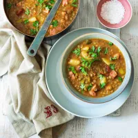 Čočková polévka s uzeným