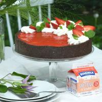 Nepečený jahodový cheesecake Nepečený jahodový cheesecake