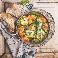 Frittata s chřestem a uzeným lososem