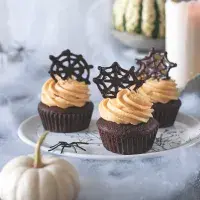 Halloweenské dýňové cupcaky Halloweenské dýňové cupcaky