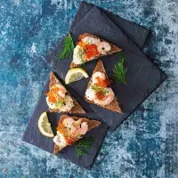 Krevetový chlebíček s kaviárem