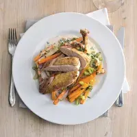 Kuřecí supreme se zeleninou na cideru & estragonovou omáčkou