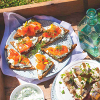 Losos a tzatziki na žitném chlebu