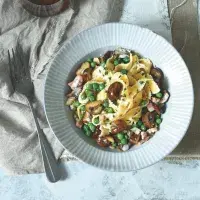 Podzimní těstoviny s hráškem a kaštany