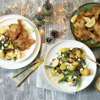 Řízky z hlívy ústřičné s lehkým bramborovým salátem