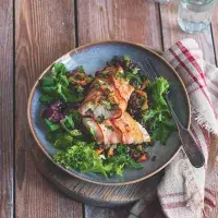 Ryba pečená ve slanině se smetanovou čočkou