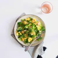 Šťouchané brambory s fazolemi a pórkem