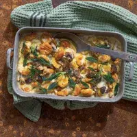 Zapečené dýňové gnocchi s houbami a sýrem