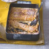 Zapečené ovesné palačinky s tvarohem a rozinkami