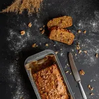 Bílkový chlebíček s dýňovým kompotem