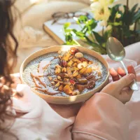 Chia pudink s jablky a mandlovým máslem