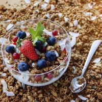 Oříšková granola s brusinkami a ananasem