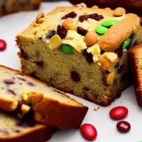 Banánový chlebíček s rozinkami a čokoládovými bonbóny