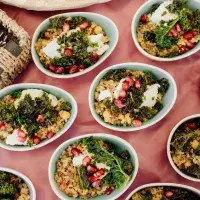 Zapečený bulgur se špenátem