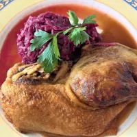 Opékané kuře s červeným zelím