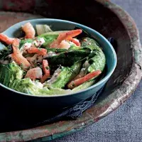 Římský salát s ricottou a krevetami