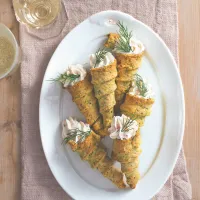 Rukolové kornoutky s lososovým krémem